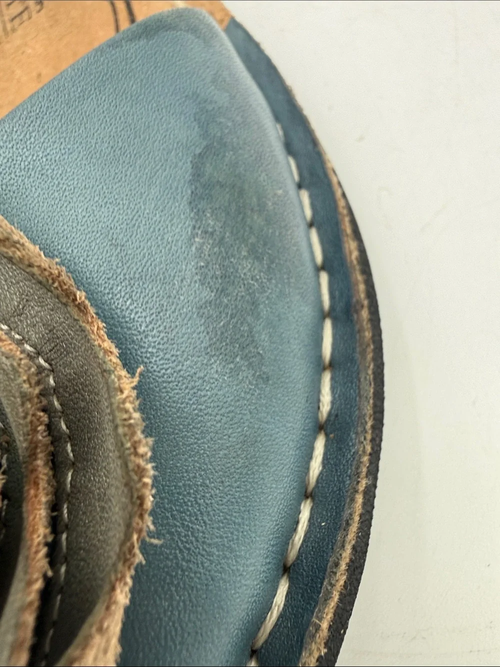 Spring Step Blue Leather Mary Jane Flats women 7 Gray Strap Floral Applique Y2K